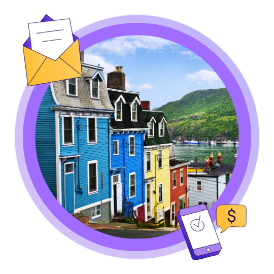 An image of colourful row houses in St. John's, Newfoundland